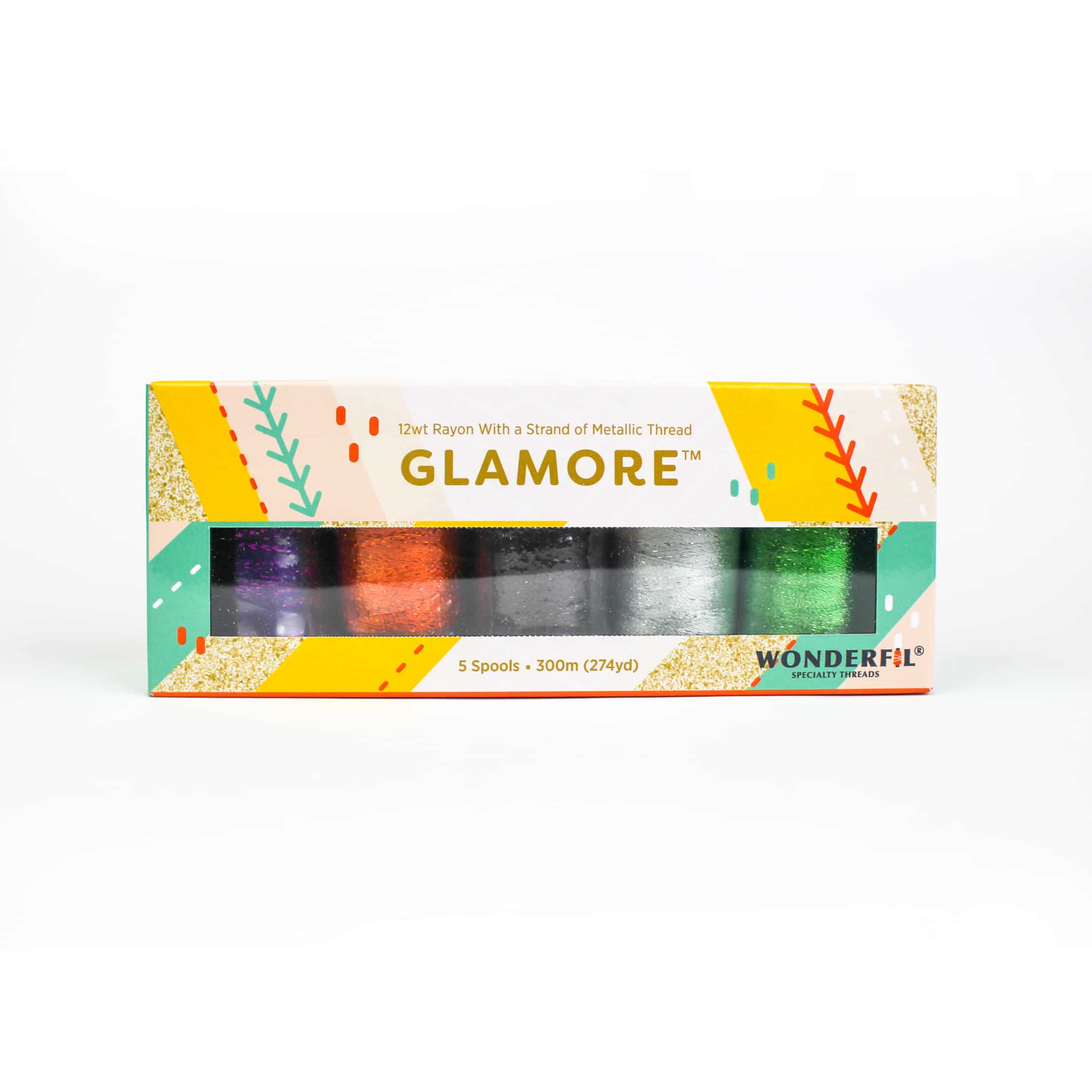WonderFil GlaMore Packs – 12Wt Rayon & Metallic – 5 Spools