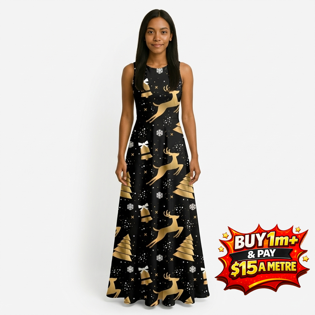 Stocking Stuffers Deer on Black and Gold DV6426