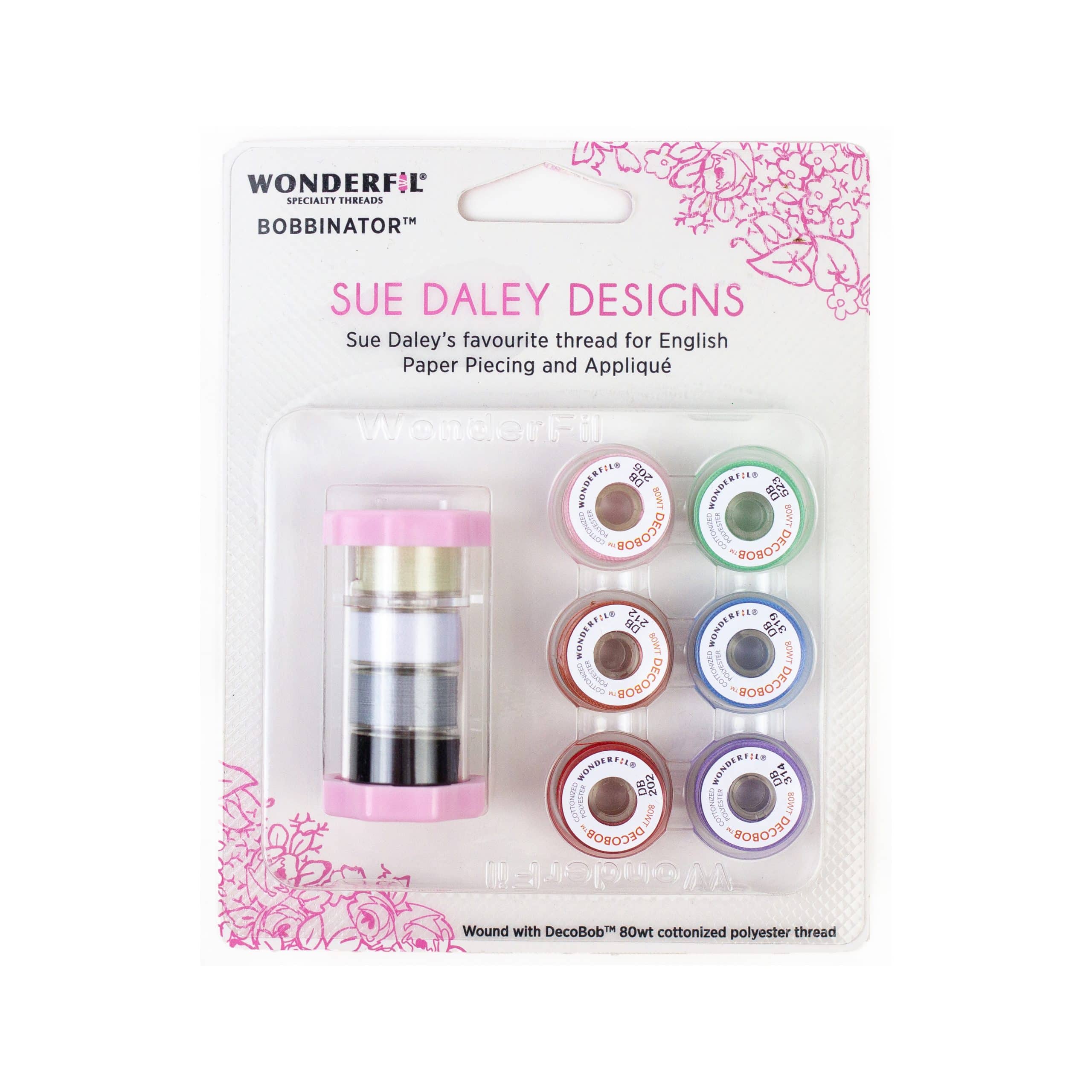 WonderFil Sue Daley DecoBob Packs – 80Wt Mini Spools