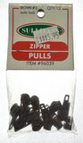 Sullivans Brown Zipper Pulls - 12 pack