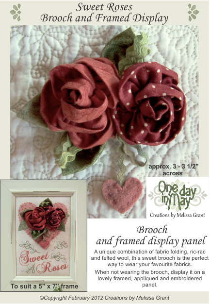 Sweet Roses Brooch Pattern