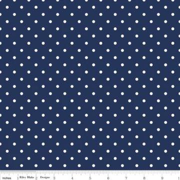 Swiss Dot on Denim Colour on 100% Cotton by Riley Blake WOF 110cm - 112cm