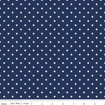 Swiss Dot on Denim Colour on 100% Cotton by Riley Blake WOF 110cm - 112cm