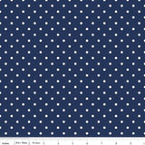 Swiss Dot on Denim Colour on 100% Cotton by Riley Blake WOF 110cm - 112cm