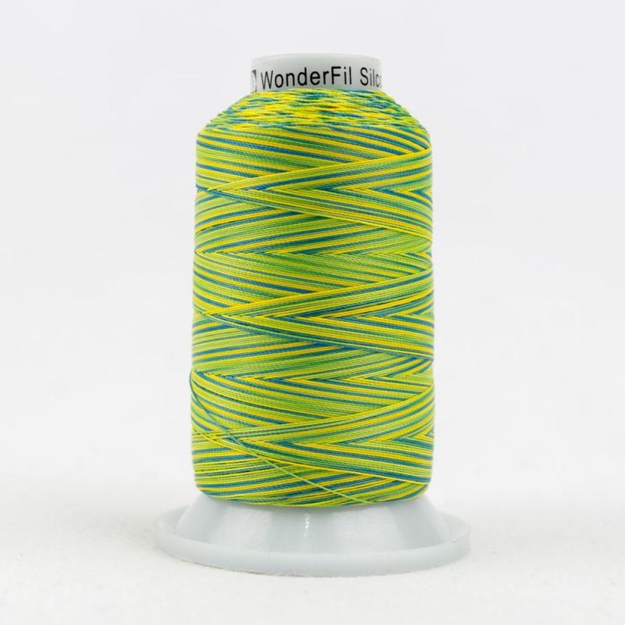 Thread - Lint-Free Cotton - Silco™ 35Wt - SCM22 - Blue/Yellow/Green - 700m/766yd