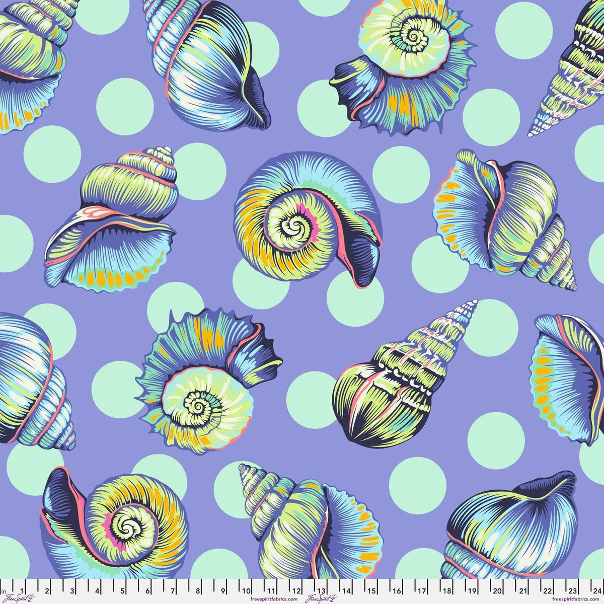 Tula Pink  -Floral Reef - Big Shelly in Marine - 108" Wideback Fabric (Preorder April/May 2026)