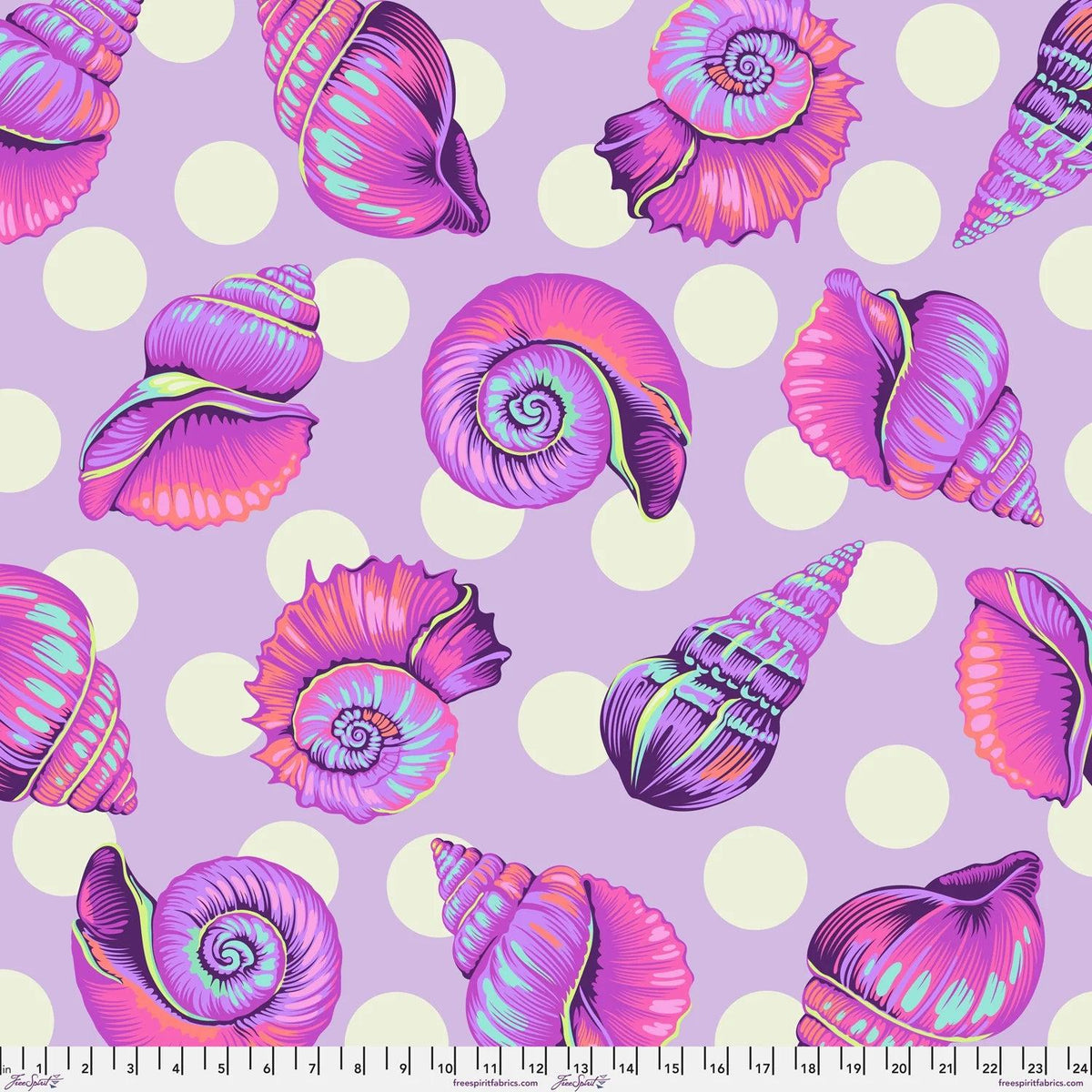 Tula Pink  -Floral Reef - Big Shelly in Ultraviolet - 108" Wideback Fabric -(Preorder April/May 2026)