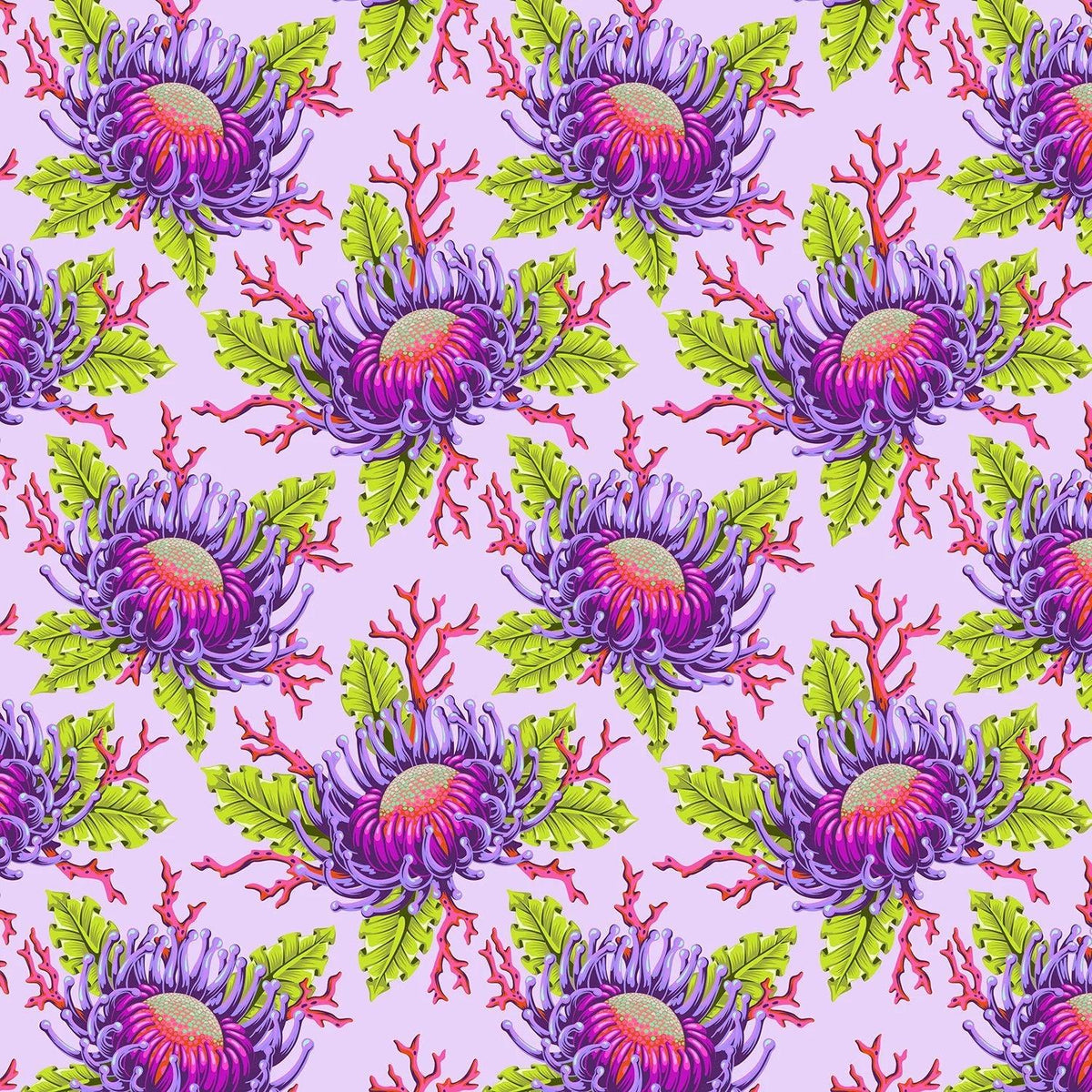 Tula Pink Floral Reef – Friends & Anemones – Ultraviolet (PWTP265)