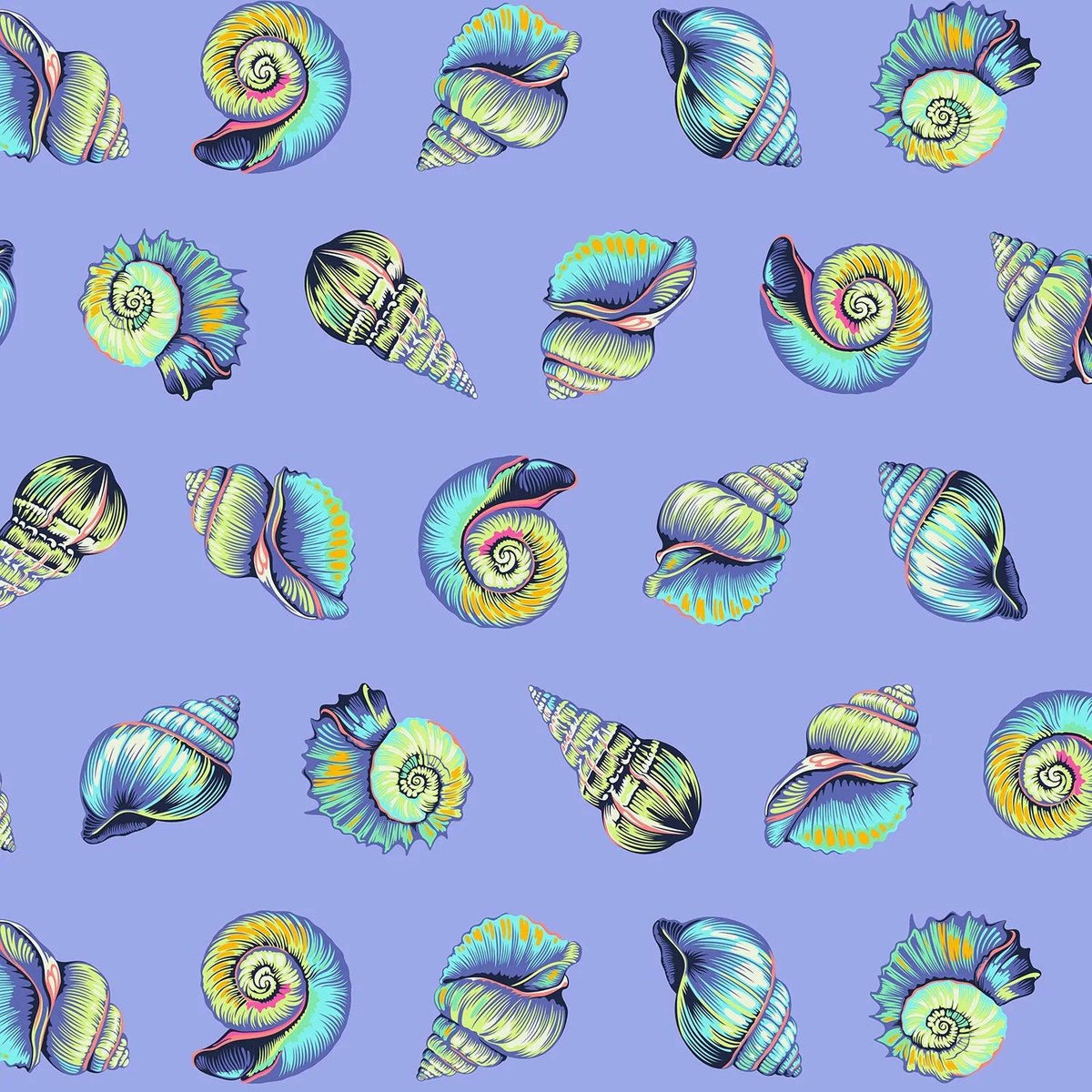 Tula Pink Floral Reef – Lil Shelly – Marine (PWTP266)