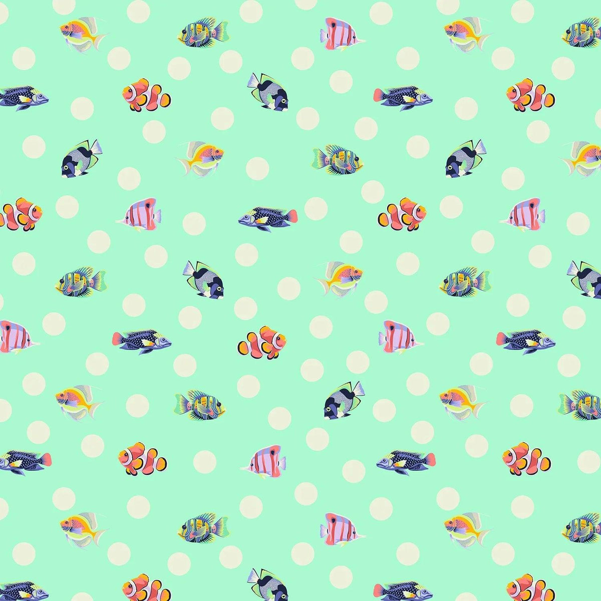 Tula Pink Floral Reef – School Crossing – Seafoam (PWTP268)