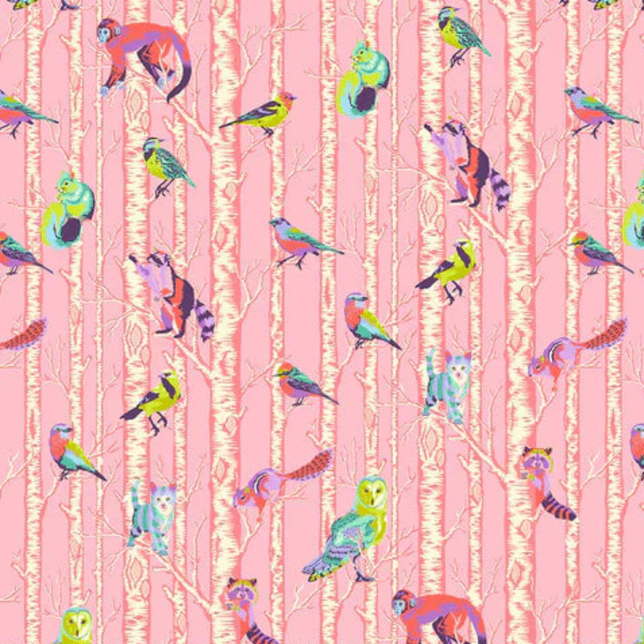 Tula Pink Full Moon Forest II Family Tree Honey Fabric in Warm Yellow and Gold