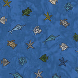 Turtle Bay - Mini Sealife Navy from Maywood Studio Fabric