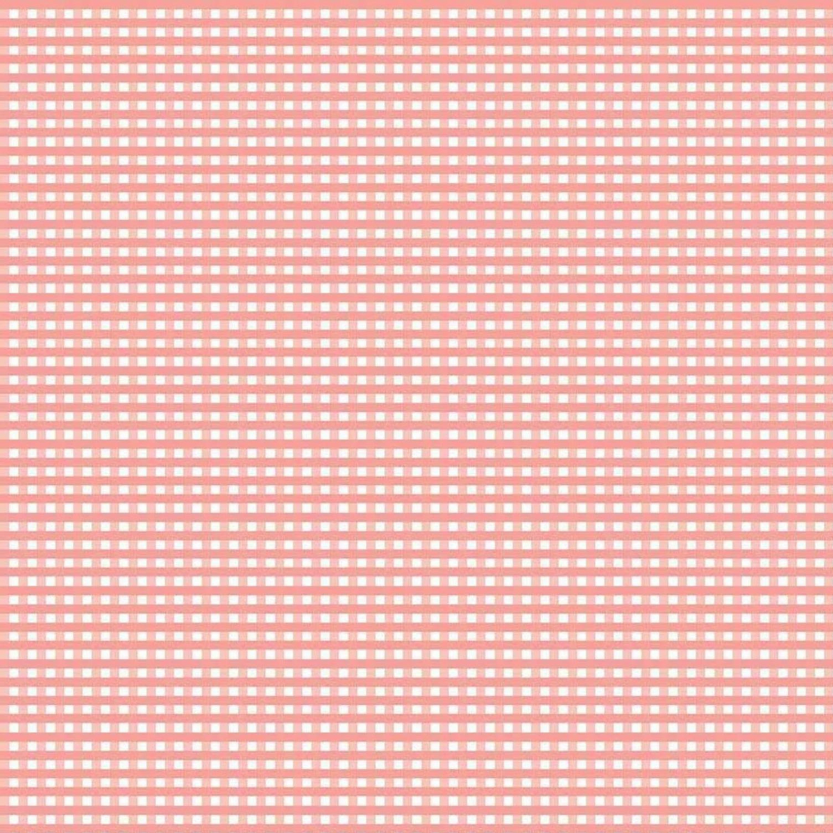 Coral and White 1/8" Eighth Inch Small PRINTED Gingham - Riley Blake Designs - Pink Checker 1285