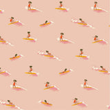 Windham Fabrics, Malibu, Tiny Surfers in Peach, by Heather Ross(1355)