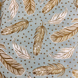 Hoffman Clarabelle Mint Gold Fabric 7512074