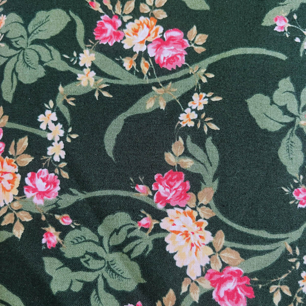 YUWA Fabrics Love At First Sight Deep Green Canvas (1229)