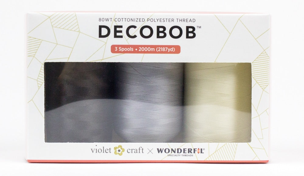 WonderFil Violet Craft DecoBob Pack – 80Wt – 3 x 2000m