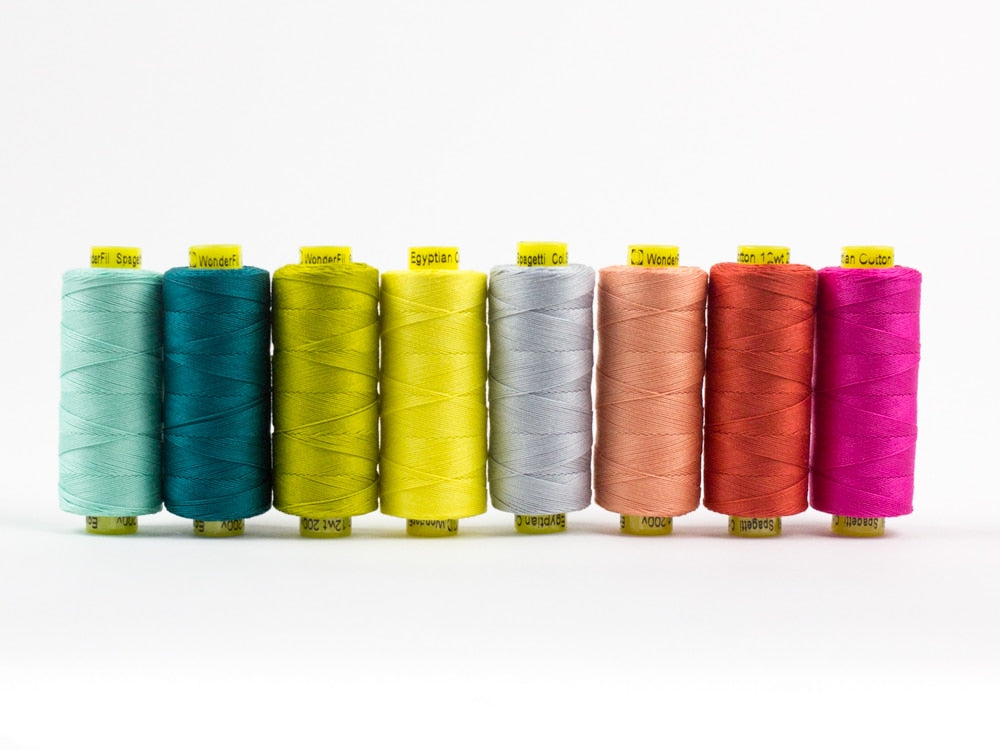 WonderFil Spagetti Packs – 12Wt Egyptian Cotton – 8 x 200m