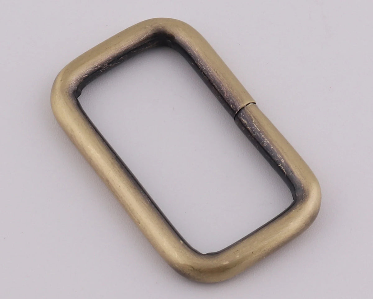 Voodoo Bag Hardware 25mm Rectangle rings Antique Brass -4pk