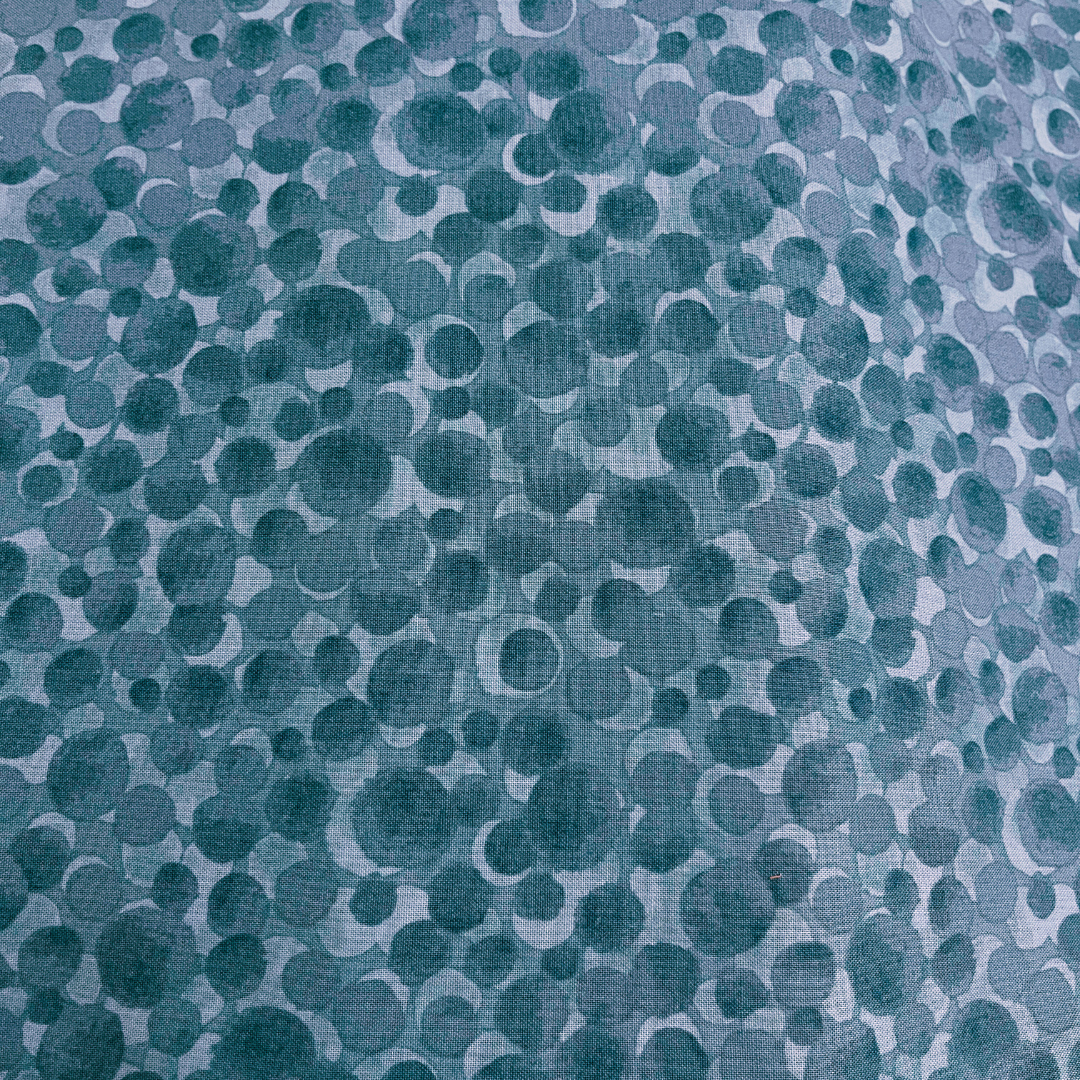 Water Droplet Blue 100% Cotton Fabric WOF 110cm- 112cm