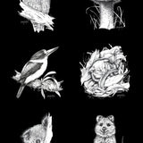 Wildlife Art Australian Animals Panels designed by Natalie Jane Parker for Devonstone -