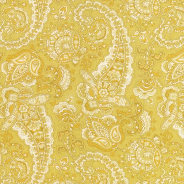 Paisley by Skipping Stones Studio Y1590-67 Light Gold 100% Cotton Fabric