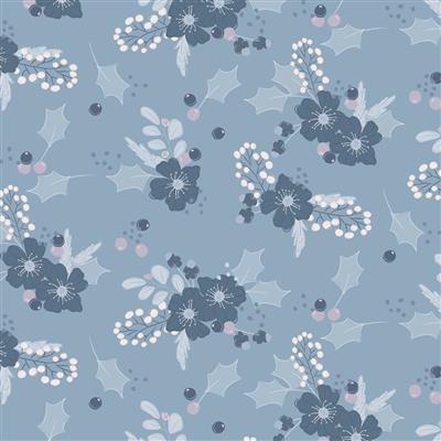Winter Gardens – Main Floral Denim Y4126-88 - 100% Cotton