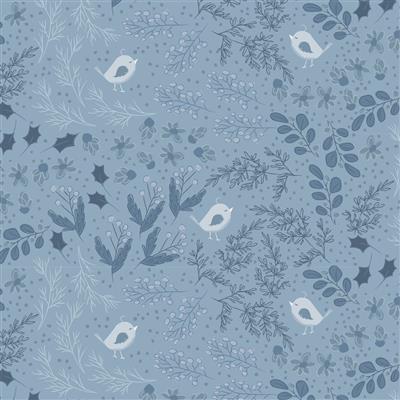 Winter Gardens – Birds Denim Y4127-88 - 100% Cotton