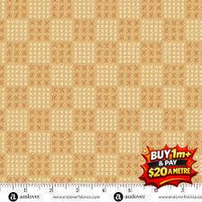 Andover Fabrics Conway Cottage Pale Ginger Flower Box A-1419-O 100% COTTON