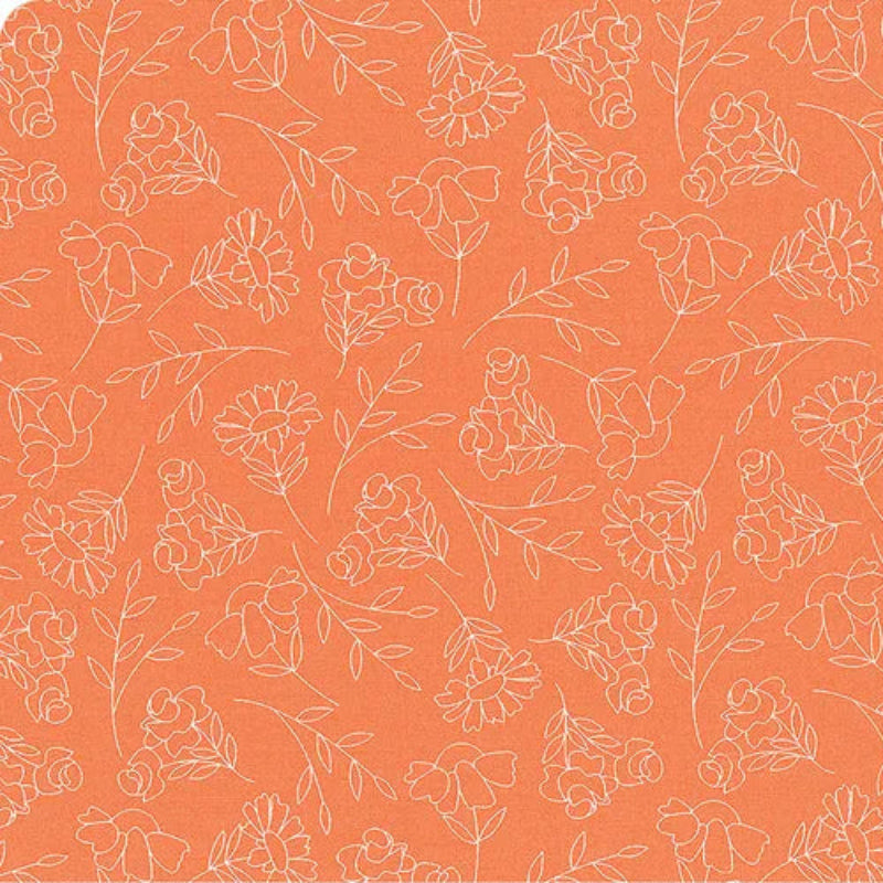 Abloom Coral Spring Sketch M29211-12 100% Cotton Fabric