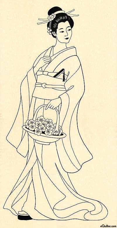 Cherry Blossom Geisha Panel