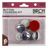 Birch Button Covering Kit 23mm.  Silver