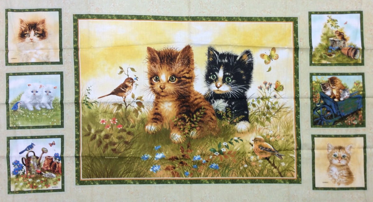 Kitten Cat Giordano Studios Fabric Panel
