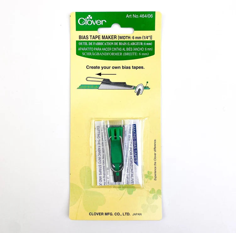 Clover Fusible Bias Tape Maker 6mm 1/4". GREEN
