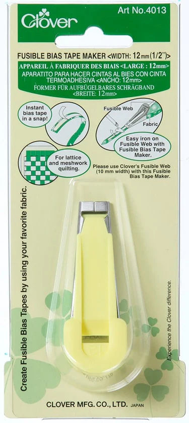 Clover Fusible Bias Tape Maker 12mm. 1/2". YELLOW