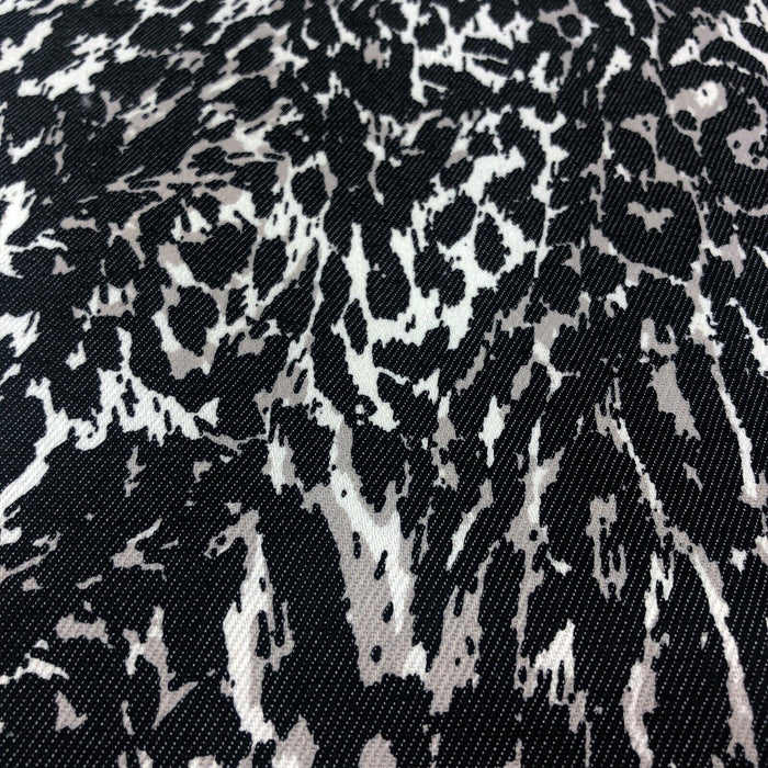 Black White Grey 2m x 1.35m Fabric Cotton Blend Stretch