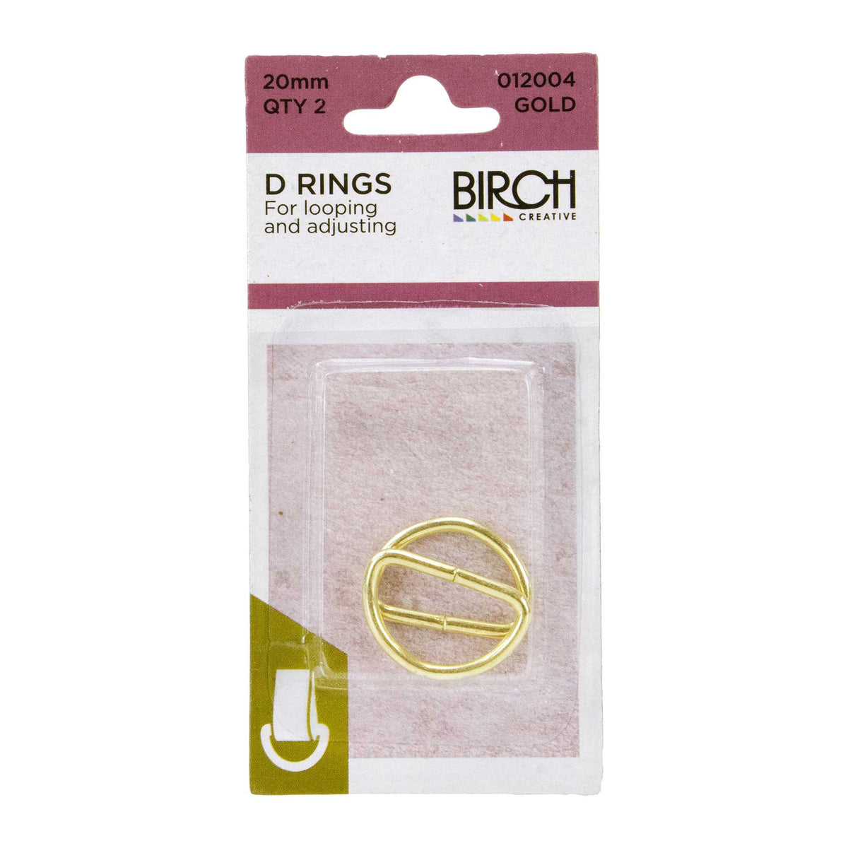 Birch D Rings Gold 20mm