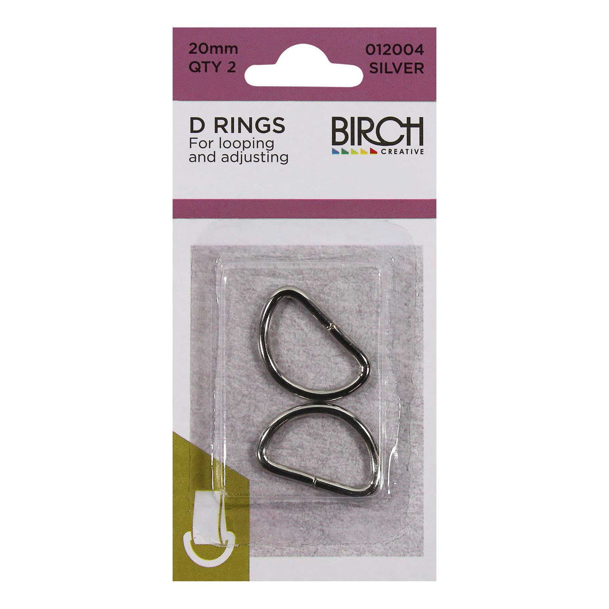 Birch D Rings Silver 20 mm