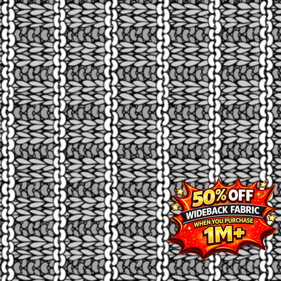 $7.50 a metre (1 metre min cut) DV6617 Bed Buds Knit look WideBack Fabric in Greys