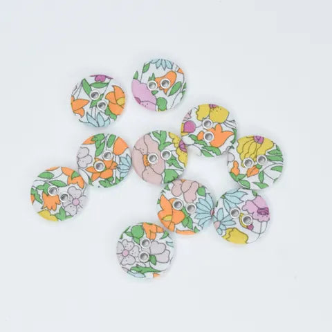 LIBERTY BUTTON 16MM POPPY FOREST A - 00117A - 100% Cotton