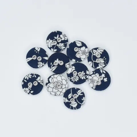 LIBERTY BUTTON 16MM SUMMER BLOOMS A - 00122A - 100% Cotton