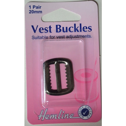 Hemline Vest Buckles, 1 Pair, 20mm, Suitable For Vest Adjustments