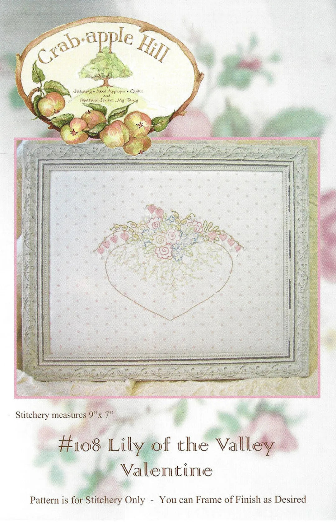 Lily of the Valley Valentine Embroidery Pattern Crabapple Hill Studio Meg Hawkey Designer