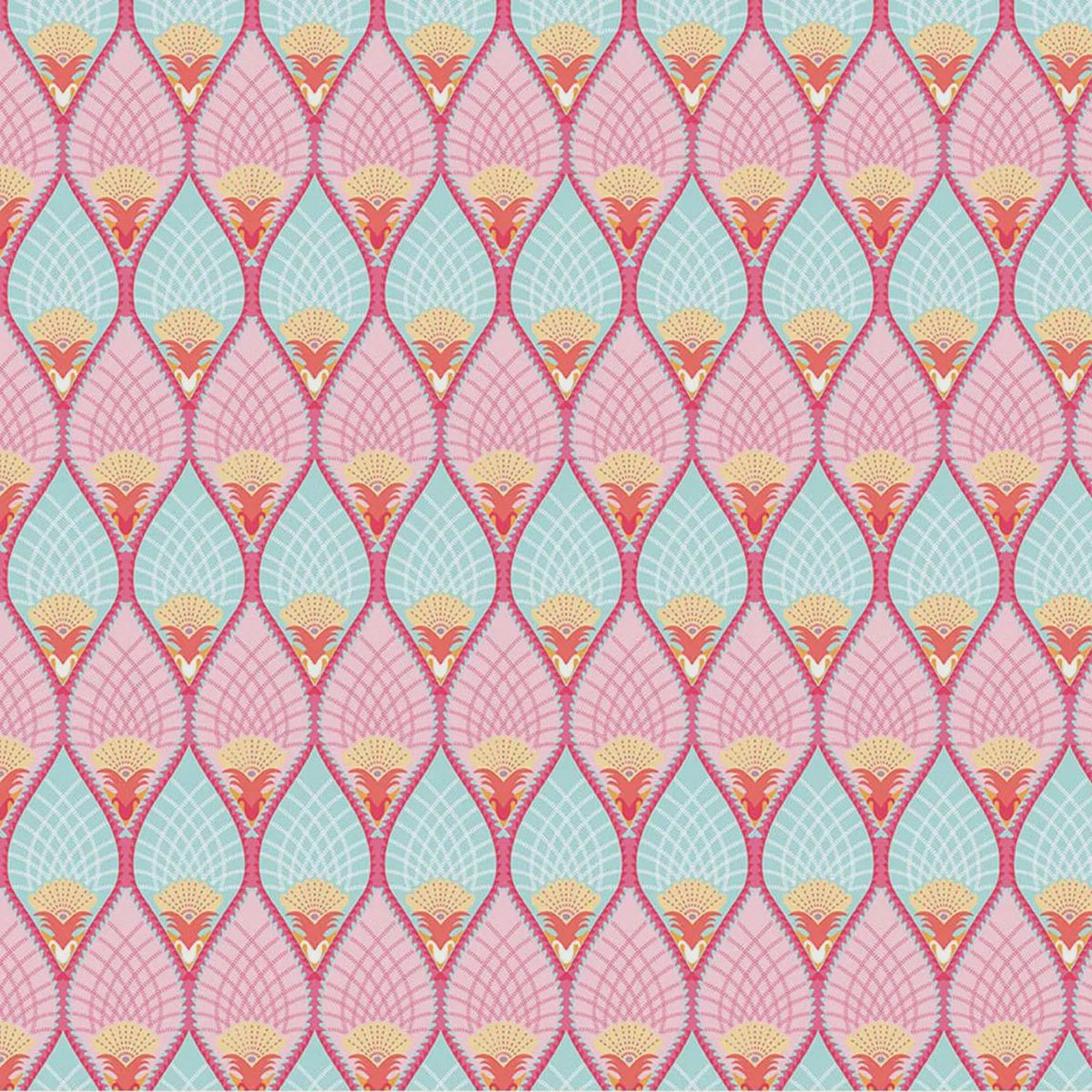 FLOURISH C17454 AQUA 100% COTTON