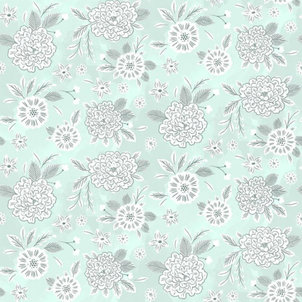 Flower Dream - EM103-MA1 Earth Magic Collection, 100% Cotton Fabric WOF 110cm - 112cm Blue Cherry