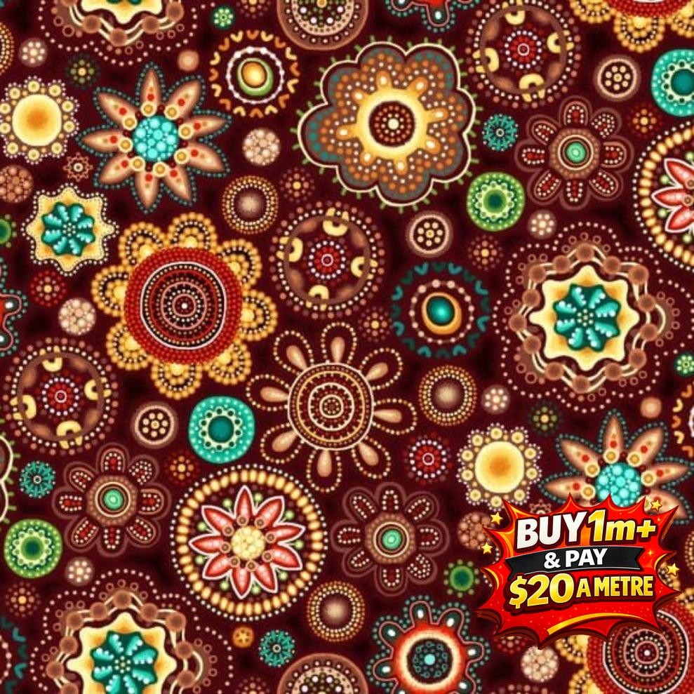 Gondwana Oasis Fabrics 60-413 100% Cotton Fabric WOF 110cm- 112cm