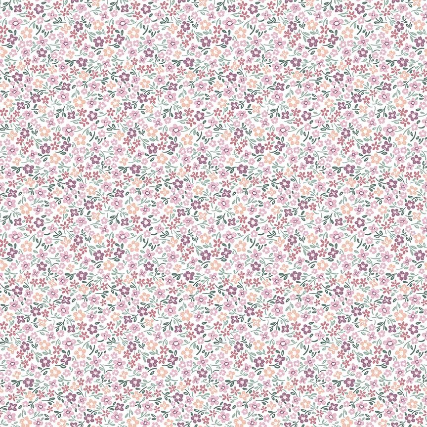 BUDS & BUTTERFLIES DAISY Delight White C15356 Cotton Fabric 100%