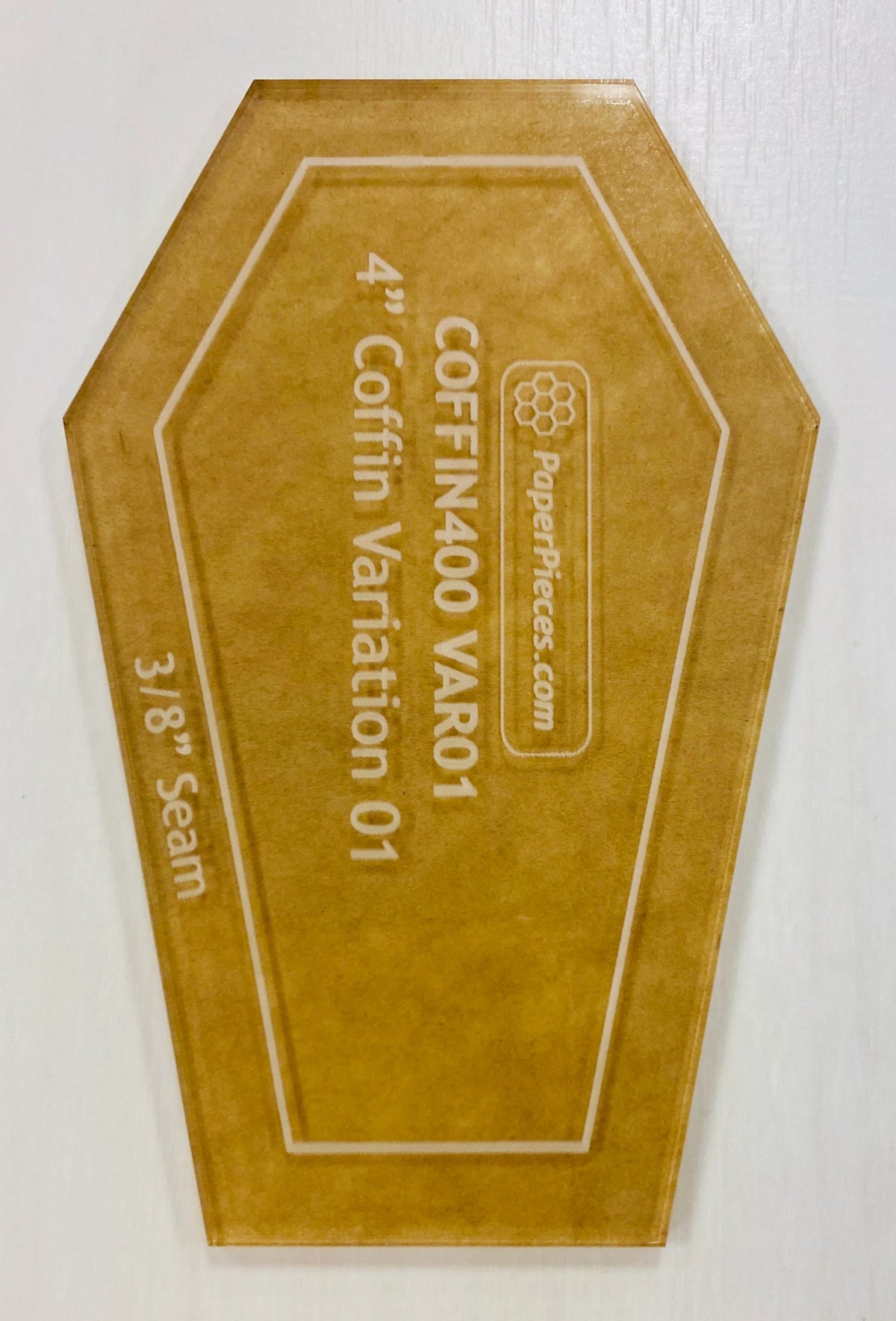 4" Coffin Acrylic Template plus 216 papers