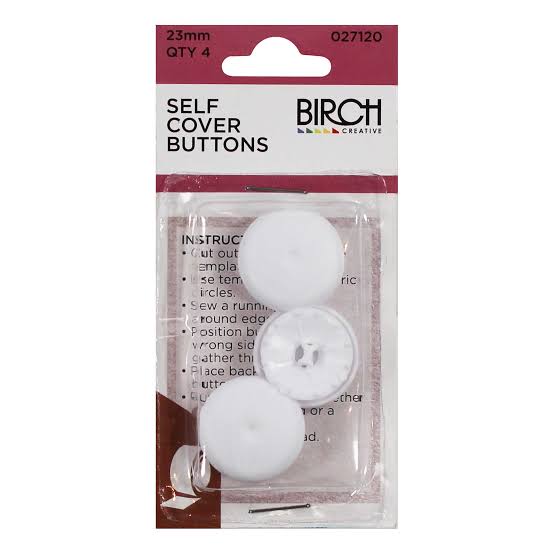BUTTONS BIRCH SELF COVER  - 23mm qty 4