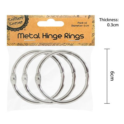 Krafters Korner Metal Hinge Rings 6cm